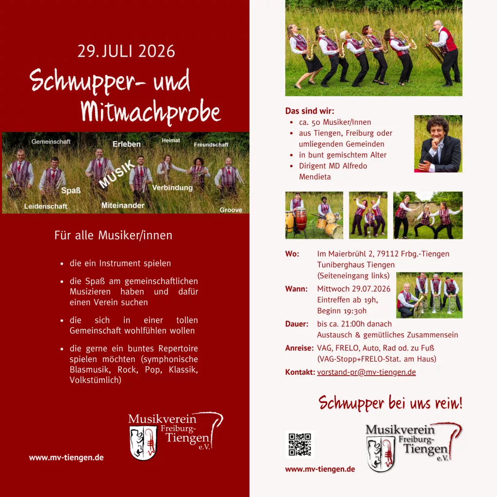 Schnupper-/ Mitmachprobe Musikverein Freiburg Tiengen