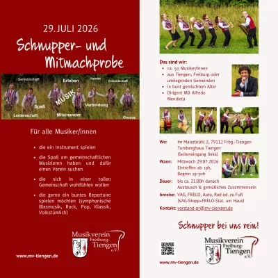 Alles dreht sich um Musik / Möglichkeit zum Schnuppern und Mitmachen beim Musikverein Freiburg-Tiengen